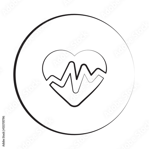 Free Download Black ink style Heart Rate Pulse icon with circle - GFXLoad