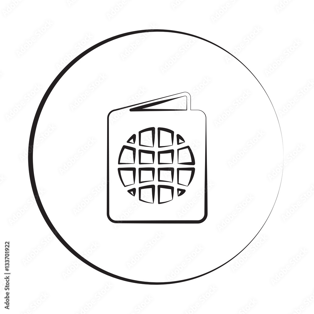Black ink style Passport icon with circle Black ink style Passport icon with circle