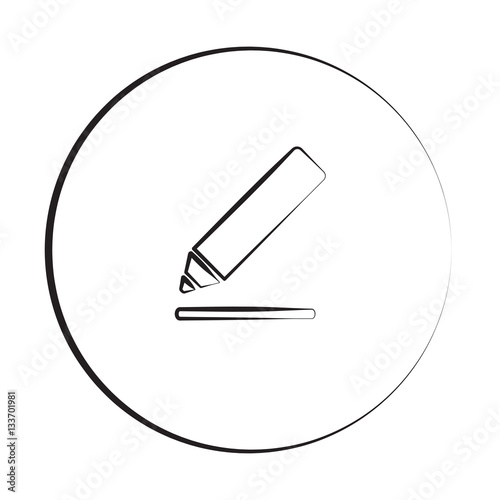 Black ink style Sign Here icon with circle