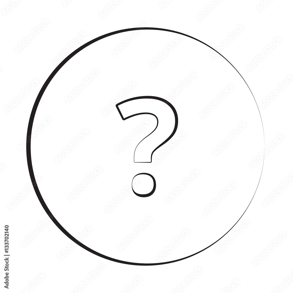 Black ink style Question Mark icon with circle Black ink style Question Mark icon with circle