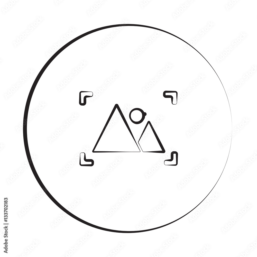Black ink style Picture icon with circle Black ink style Picture icon with circle