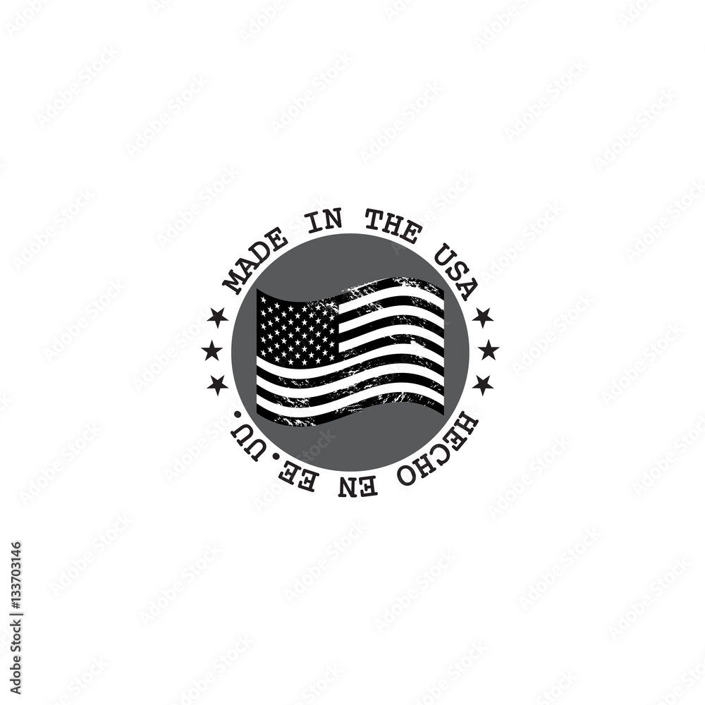 Grunge made in USA stamp with flag Grunge made in USA stamp with flag
