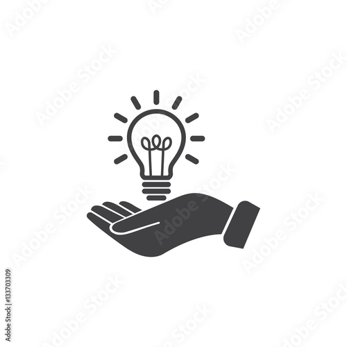 Light bulb in hand icon