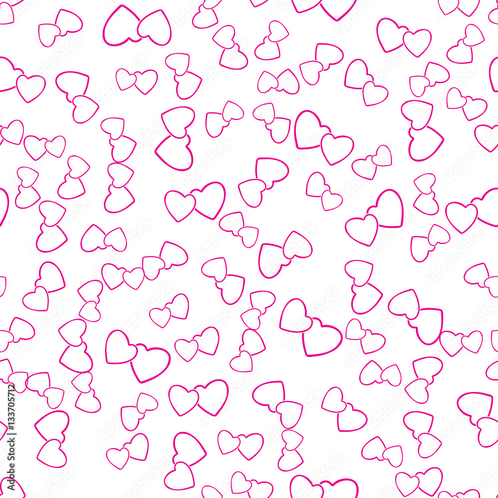 Two Hearts Seamless Pattern Love Wrapping Texture