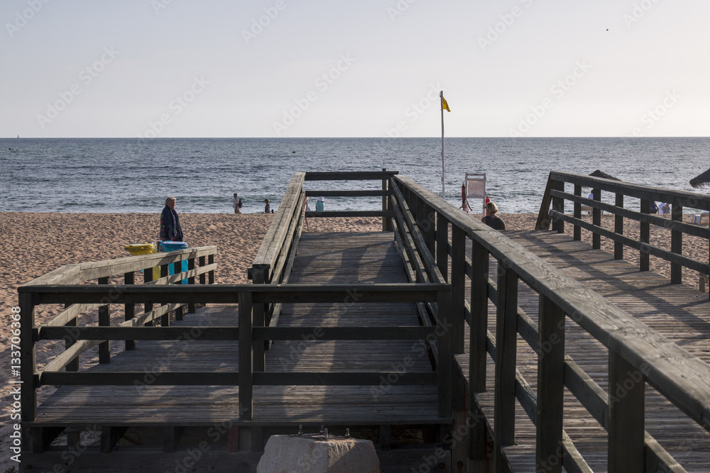 Wooden path to the beach