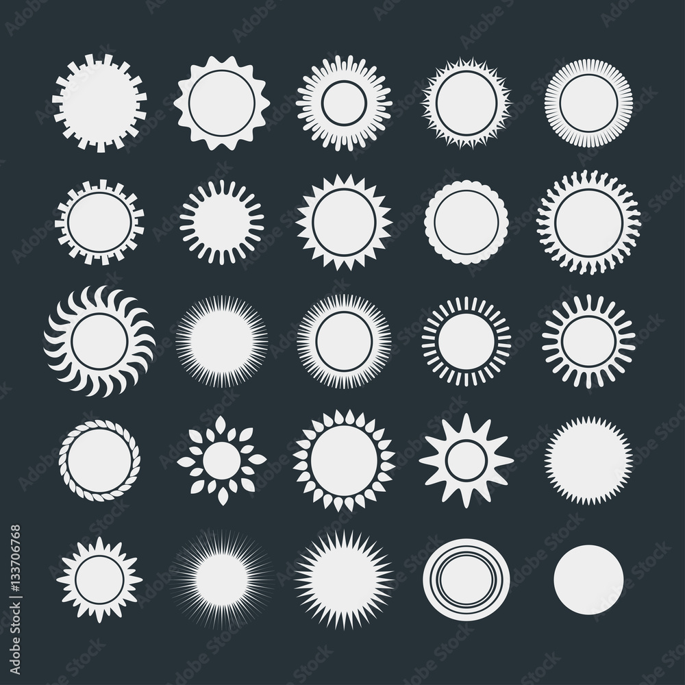Sun icons collection vector illustration.