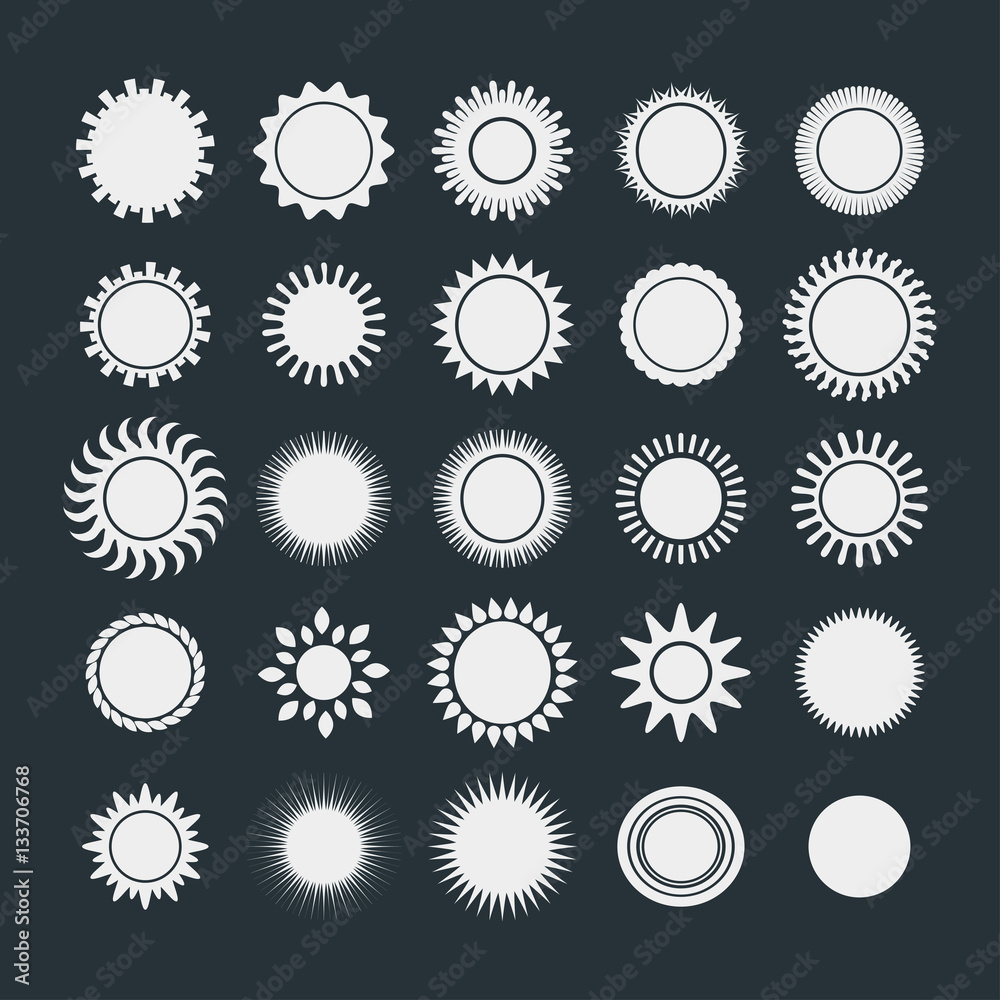 Sun icons collection vector illustration. Sun icons collection vector illustration.