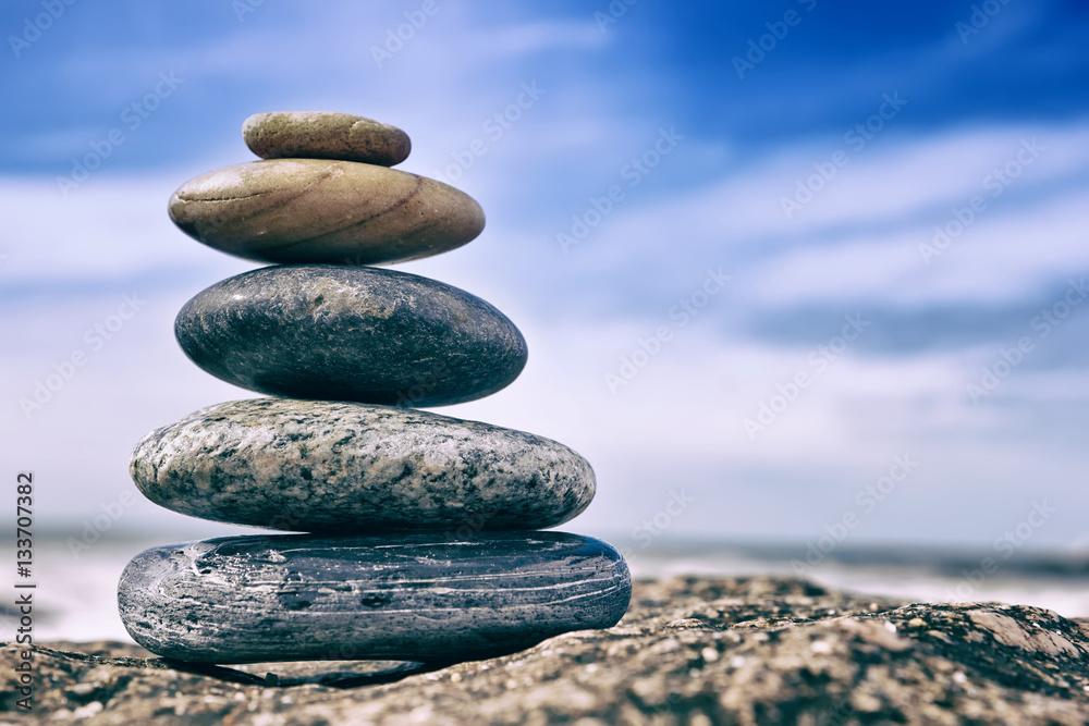 Zen Balancing Pebbles, Peaceful Concept Zen Balancing Pebbles, Peaceful Concept