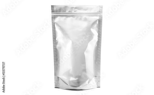 blank packaging foil zipper isolated on white background
