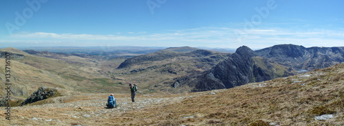 Hiking in Snowdonia in Wales, UK photo