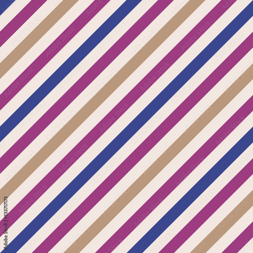 Seamless geometric pattern. Stripy texture for neck tie. Diagonal contrast strip background. Magenta, blue, cream, light orange colors. Vector Seamless geometric pattern. Stripy texture for neck tie. Diagonal contrast strip background. Magenta, blue, cream, light orange colors. Vector