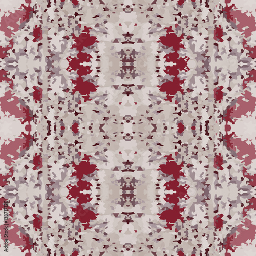 Seamless nature pattern. Stone, snake skin, band view mosaic motley texture. Ornamental collage. Gray, vinous, beige colored background. Vector