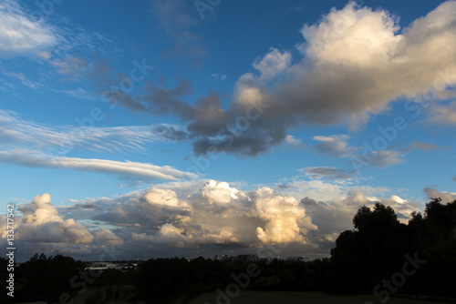 Summer Storm Clouds Blue Sky Australia.