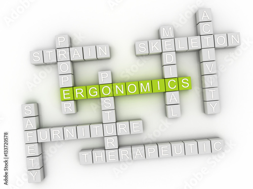3d Ergonomics word cloud concept