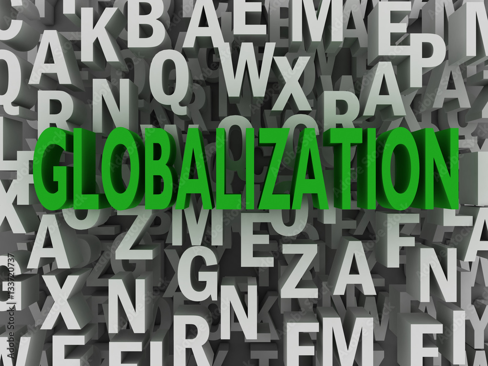 3d Globalization word cloud concept
