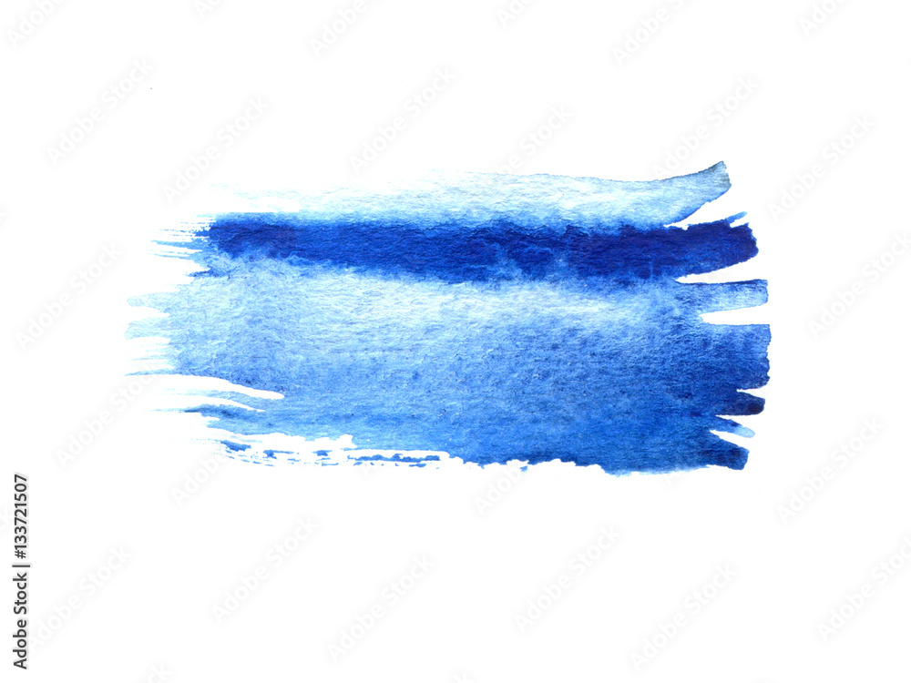Fototapeta premium Blue watercolor brush strokes with space for your own text