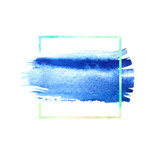 Blue watercolor brush strokes with space for your own text