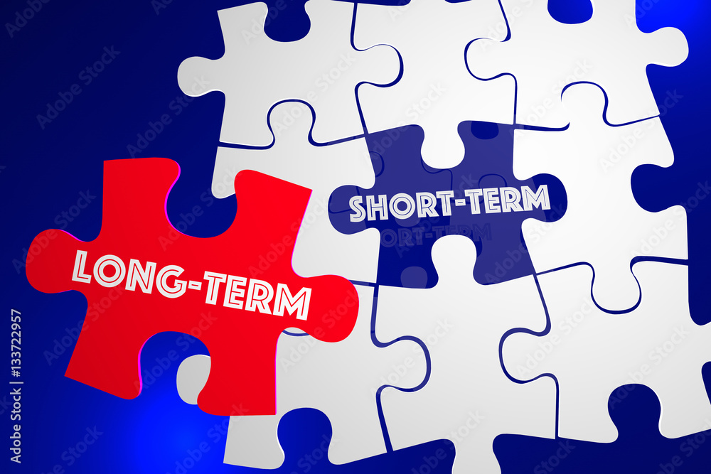Long Vs Short Term Better Best Solution Puzzle Piece 3d Illustra Long Vs Short Term Better Best Solution Puzzle Piece 3d Illustra