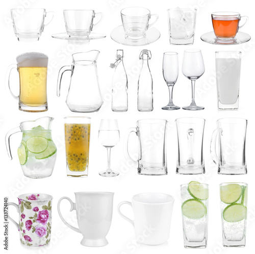 Juice Drinks ; glassware isolated on white