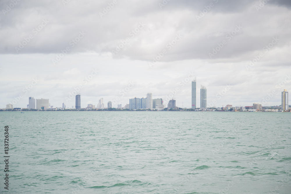 Views of Pattaya from the ship in the Gulf of Thailand.