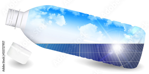 ペットボトル　ソーラー　空　背景