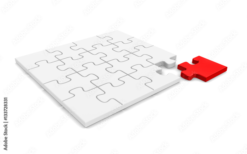 Final jigsaw puzzle piece. 3d render. Final jigsaw puzzle piece. 3d render.