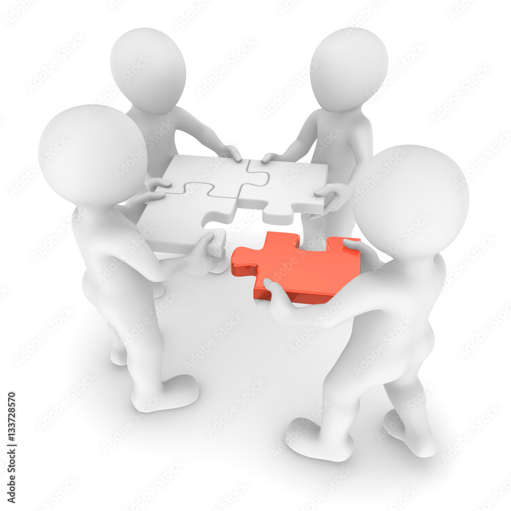 3d people with jigsaw puzzle. Teamwork concept. 3d people with jigsaw puzzle. Teamwork concept.