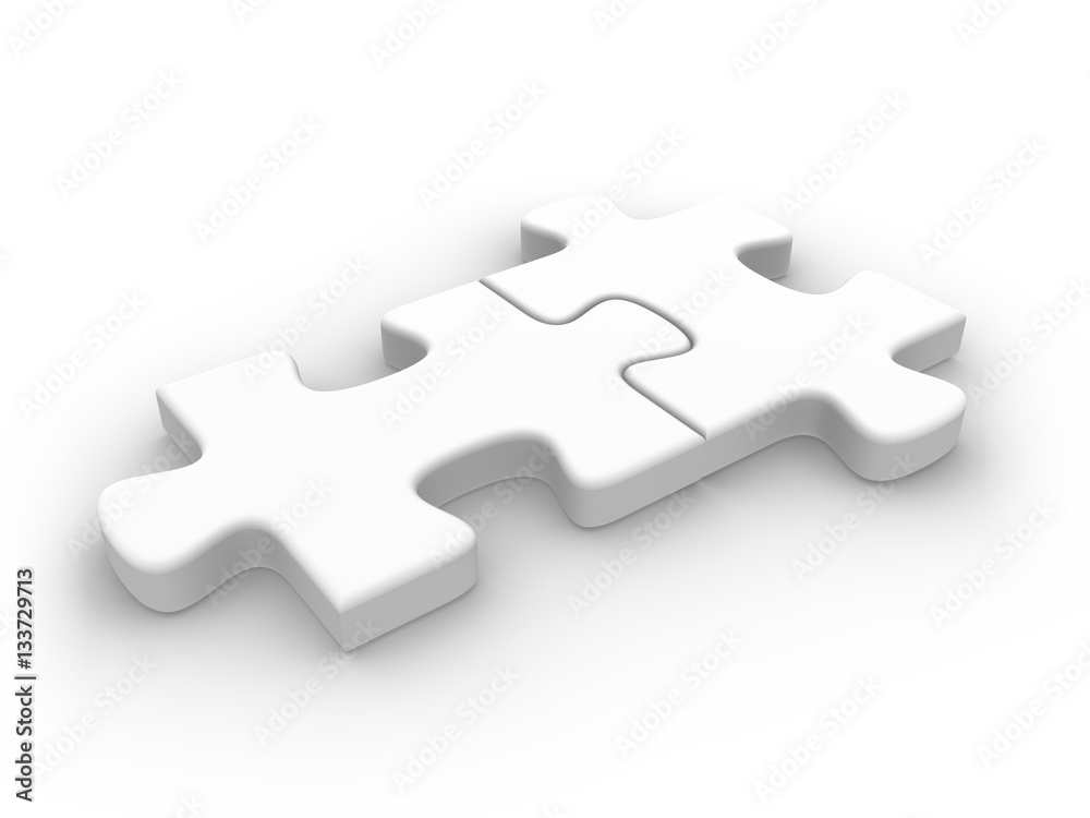 Connected puzzles. 3d illustration. Connected puzzles. 3d illustration.