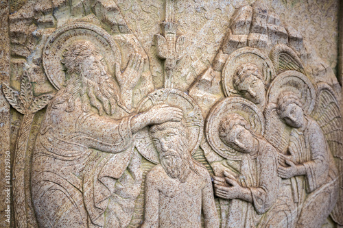 Jesus carved in stone © melnikkrg