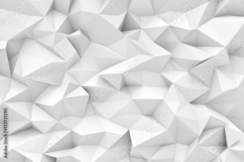 Rendering of white polygonal triangular geometric abstract background