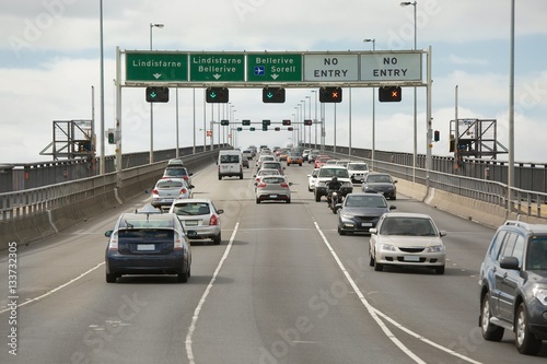Traffic on Tasman Bridge, Hobart photo