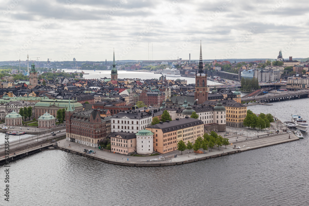 Obraz premium Aerial view of the Old Town (Gamla Stan) in Stockholm, Sweden