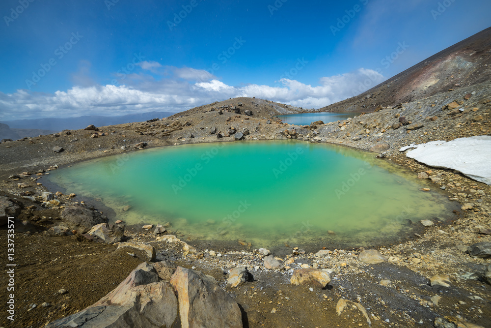 Emerald Lakes in Tongariro national park
