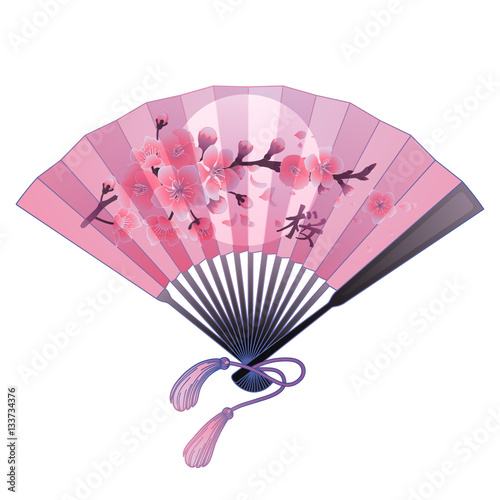 Fan with floral decoration