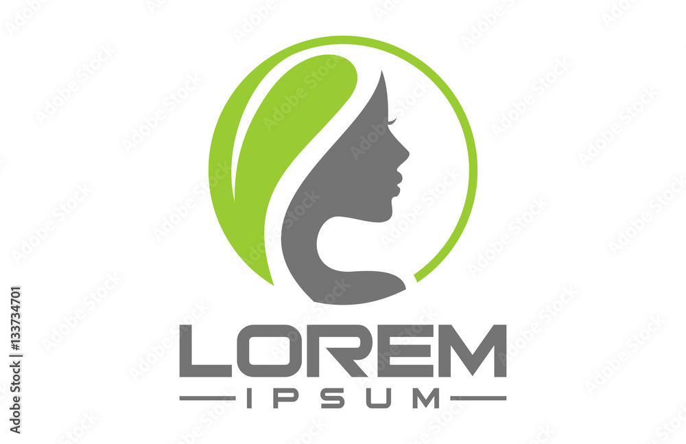 Natural Beauty Salon Hair Treatment Logo Icon Stock Vector Adobe Stock