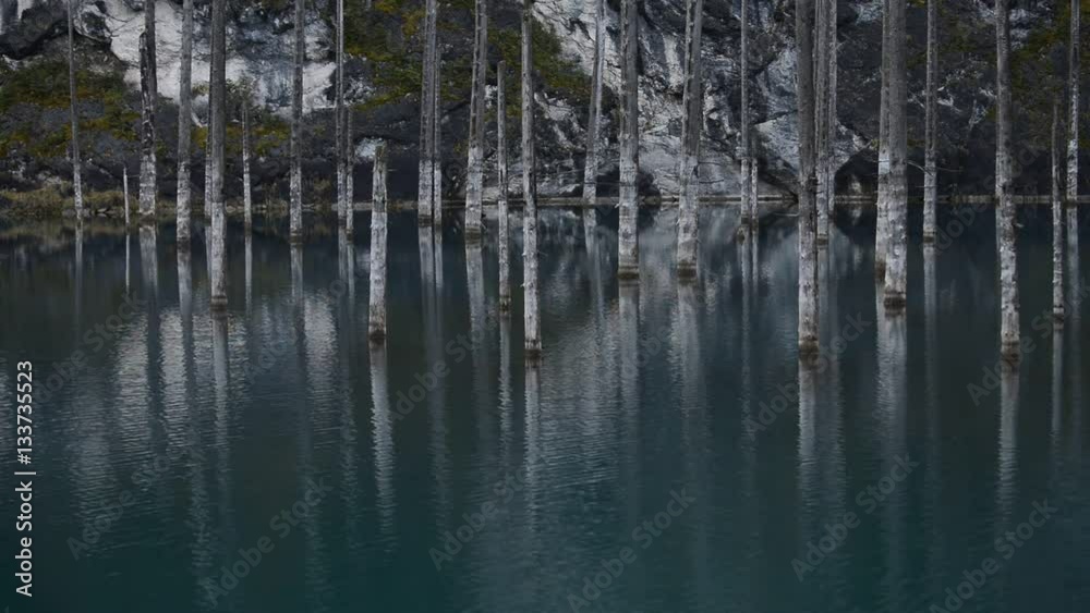 Kaindy lake in Tien-Shan mountains, Kazakhstan Kaindy lake in Tien-Shan mountains, Kazakhstan