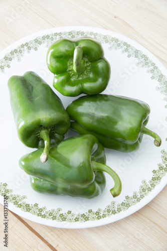 Fresh bell peppers on a plate