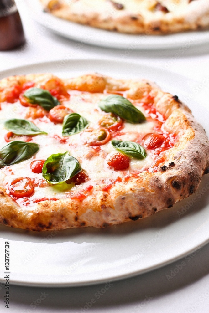 Margherita Pizza on table Margherita Pizza on table