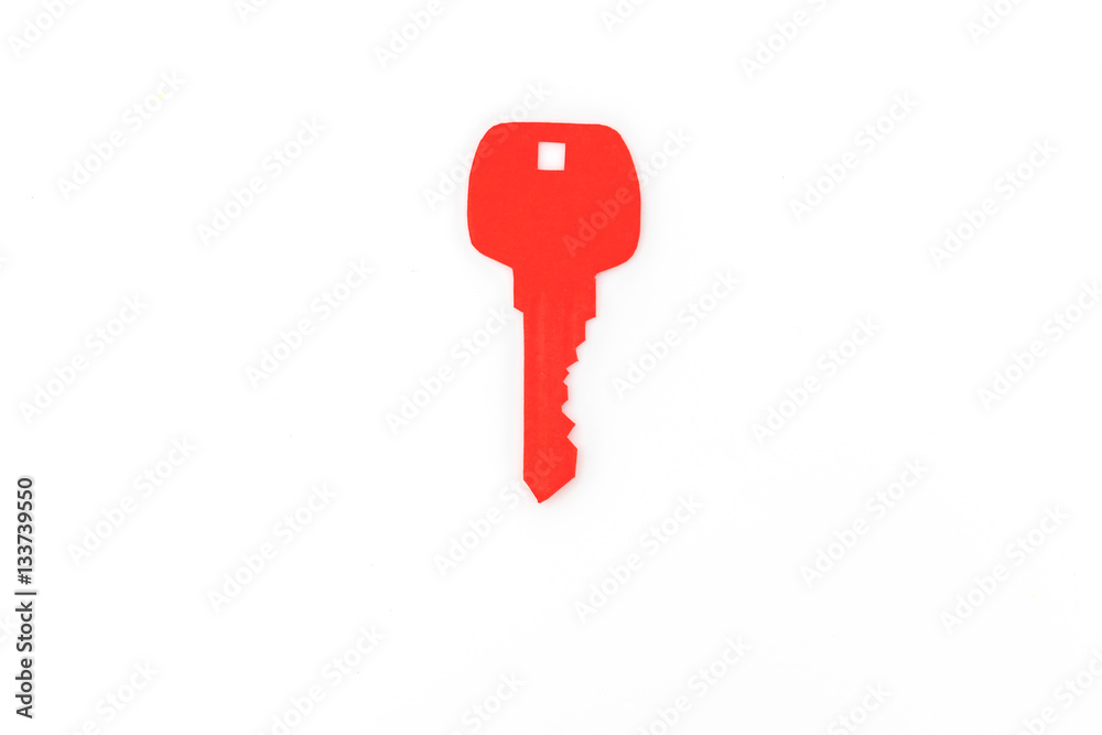 Paper cut of Key for heart as a symbol of love . Paper cut of Key for heart as a symbol of love .