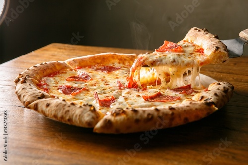 CAPRICCHIOSA pizza on table