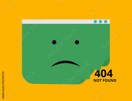 Ragged and unhappy web page 404 not found vector illustration