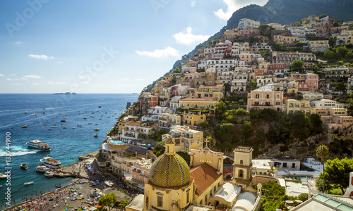 Panorama of Positano town, Amalfi Coast, Italy