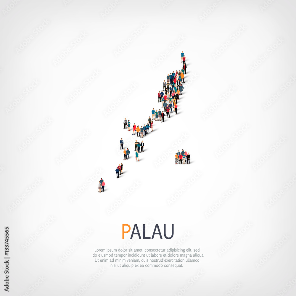 Obraz premium people map country Palau vector