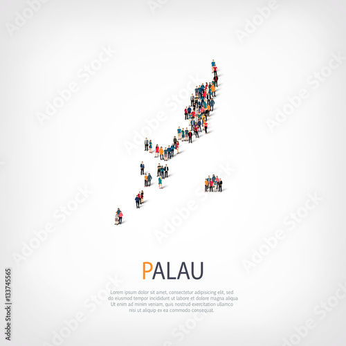 people map country Palau vector