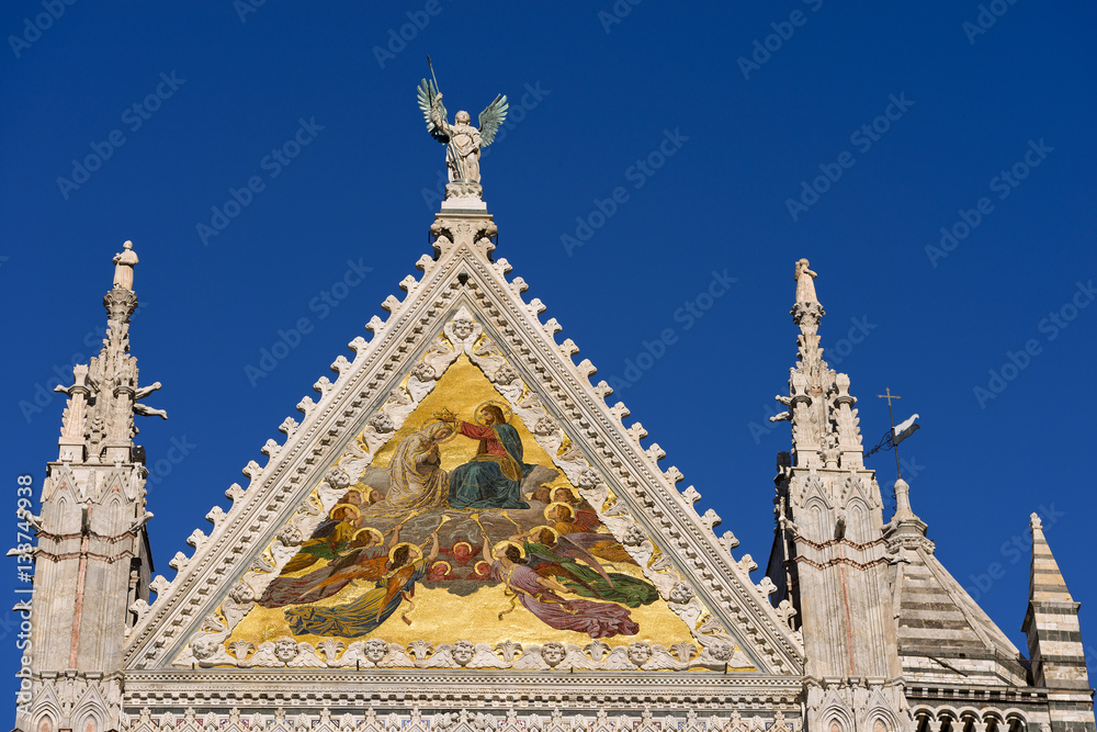 Detail of the Siena Cathedral (Santa Maria Assunta) 1220-1370. Tuscany, Italy, Europe