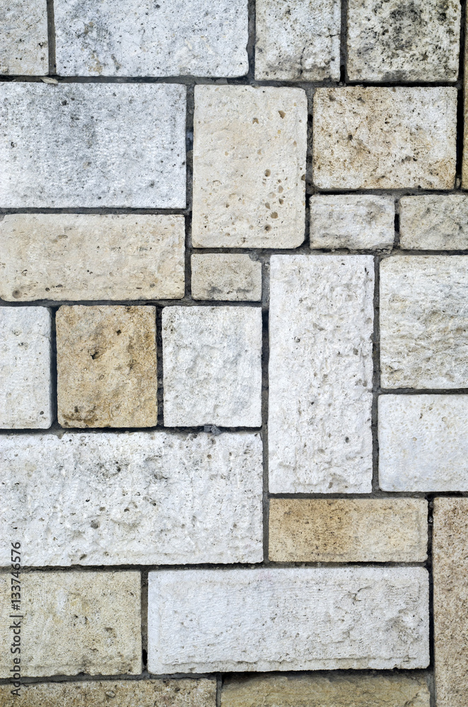 Fototapeta premium Old stone wall closeup