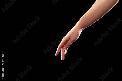 Closeup of female dancer hand in ballet position