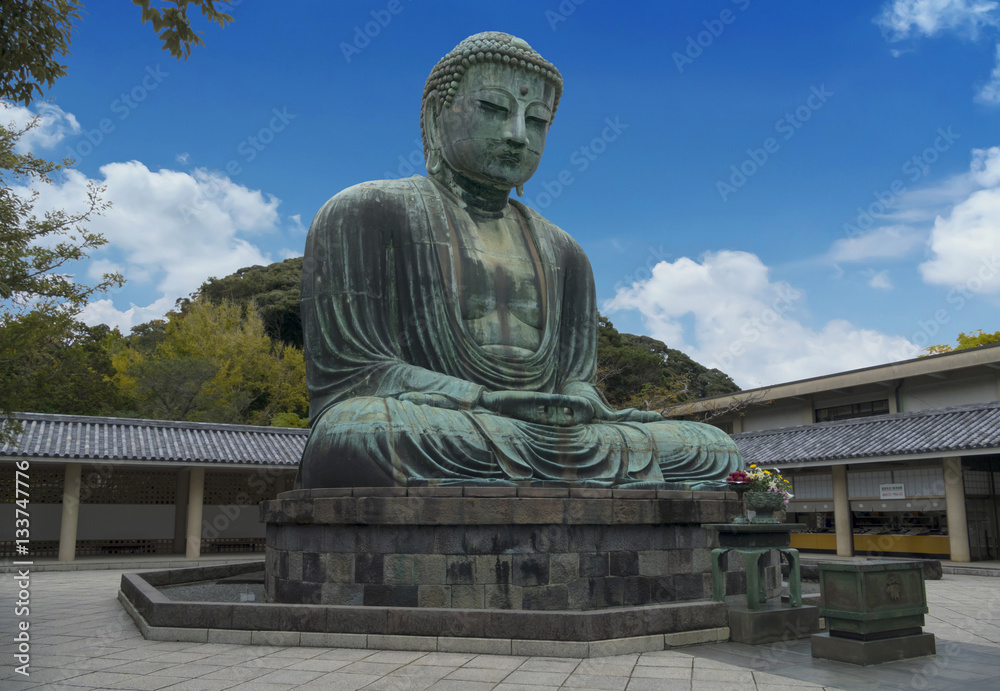 Daibutsu, Great Buddha sculpture is the landmark of Tokyo, Japan Daibutsu, Great Buddha sculpture is the landmark of Tokyo, Japan
