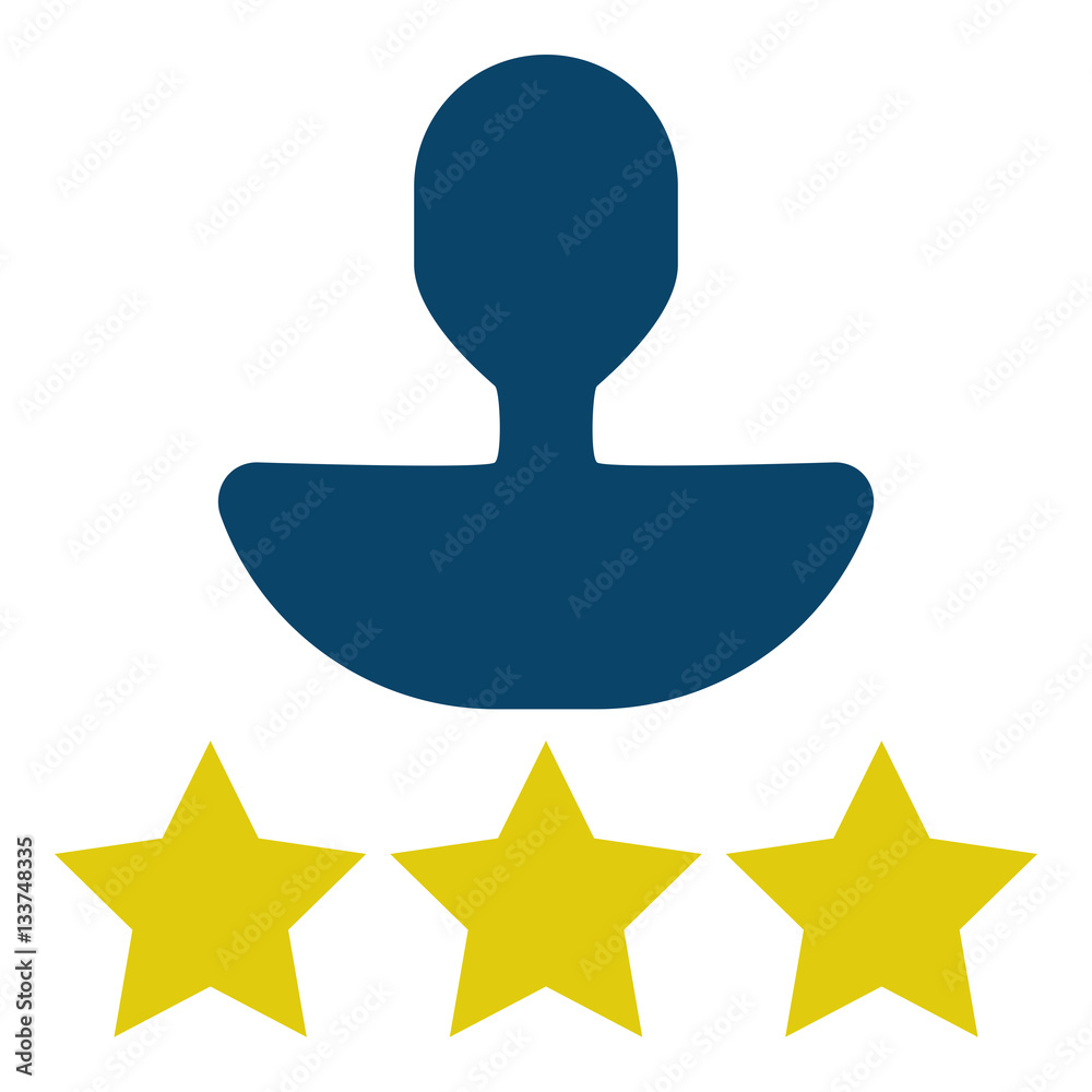 User rating - stars icon - Flat design, glyph style icon - Blue and yellow User rating - stars icon - Flat design, glyph style icon - Blue and yellow