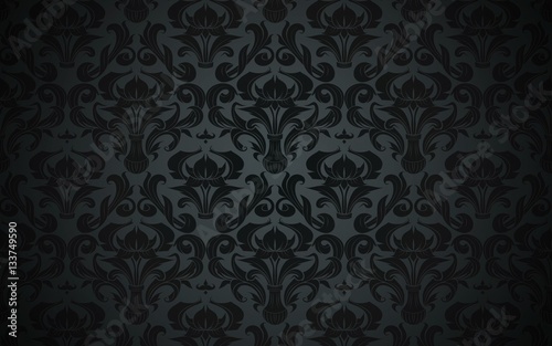 black dark vintage pattern